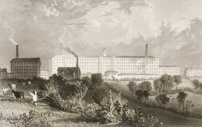 Swainson Birley und Co. Factory near Preston, Lancashire, engraved by James Tingle by Thomas Allom